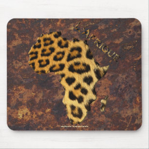 Mousepad O leopardo mancha o mapa de animais selvagens de