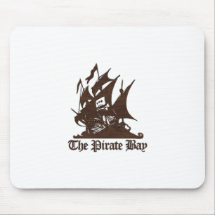 Mousepad O logotipo de madeira da grão da baía do pirata