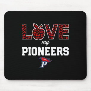 Mousepad O Logotipo Patriot Pioneers Ama A Minha Equipe