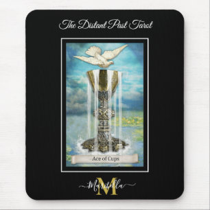 Mousepad O Longo Passo Tarot Deck Ace do Monograma de Copas