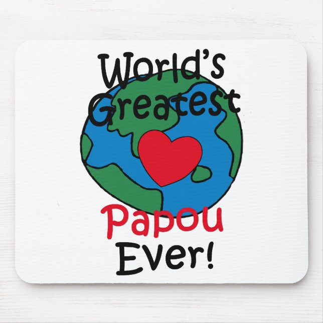 Mousepad O Maior Coração de Papou do Mundo (Frente)