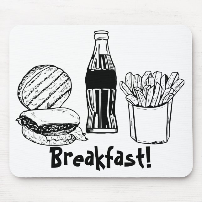 Mousepad O mais moderno mouse Breakfast (Frente)