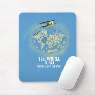 Mousepad O mapa do Mundo Dubai Emirados Árabes Unidos