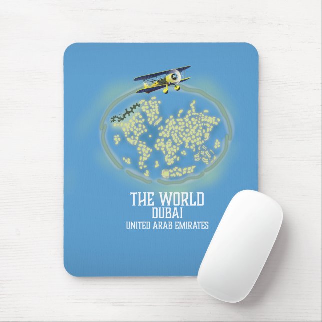 Mousepad O mapa do Mundo Dubai Emirados Árabes Unidos (Com mouse)