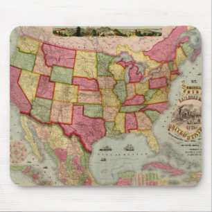 Mousepad O Mapa Ferroviário da União Americana dos EUA, 187