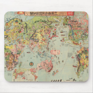 Mousepad O mapa mundial à primeira vista - rotas aéreas m