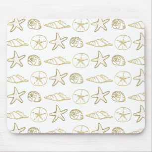 Mousepad O mar do olhar da folha Dourado descasca o branco