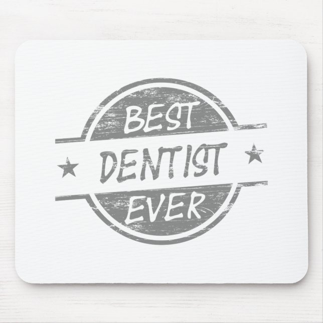 Mousepad O melhor dentista sempre cinzento (Frente)