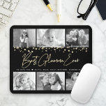 Mousepad O Melhor Glamma Do Glitter 6 Fotocolagem Dourada<br><div class="desc">"Melhor Glamma De Todos." Muito glamouroso para ser apenas vovó, mas amar a cada minuto com seus netos. Um na moda, visual vítreo de folha de ouro, guião manuscrito e pontos de confete de folha de alumínio dourada sobre um fundo preto. Adicione seis fotos da sua escolha e personalize o(s)...</div>