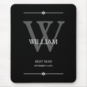 Mousepad O Melhor Homem De Casamento, Monograma, Quic Moder