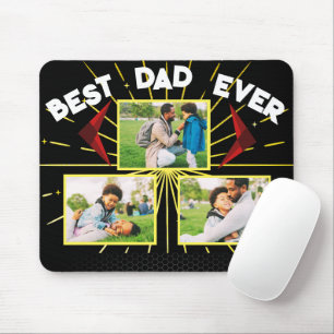 Mousepad O Melhor Pai da Colagem de Fotos da Família Negra