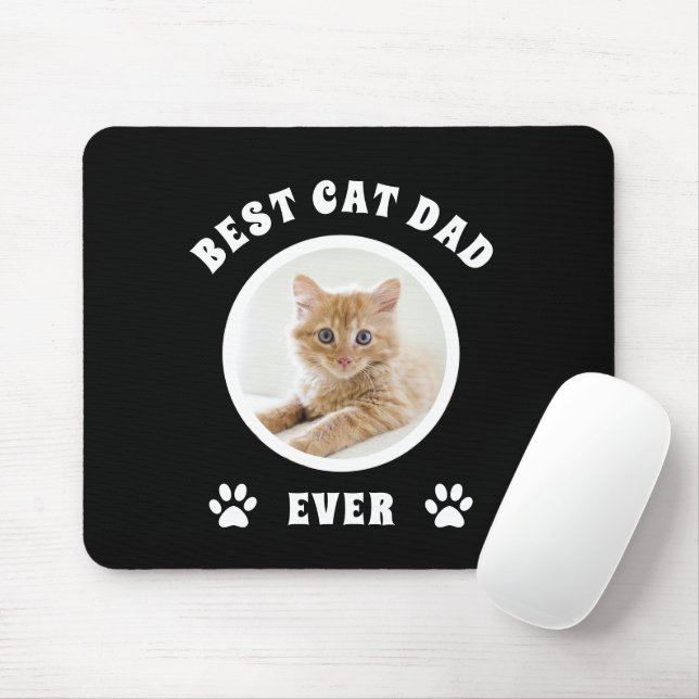 Mousepad O Melhor Pai De Cat Personalizado De Foto (Com mouse)