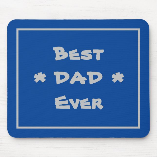 Mousepad O melhor Pai de sempre, simples e elegante azul e  (Frente)