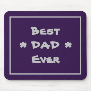 Mousepad O melhor Pai de sempre simples e elegante roxo e C