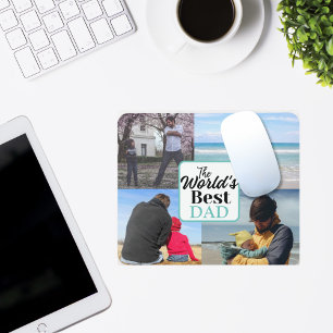 Mousepad O melhor Pai do mundo Colagem Personalizada de Q