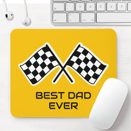 Mousepad O melhor Pai já verificado Sinalizador amarelo pre