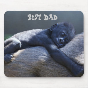 Mousepad O melhor pai, macaco do bebê que abraça o macaco