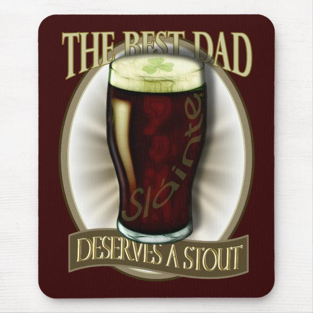 Mousepad O melhor pai merece uma cerveja de malte (Frente)