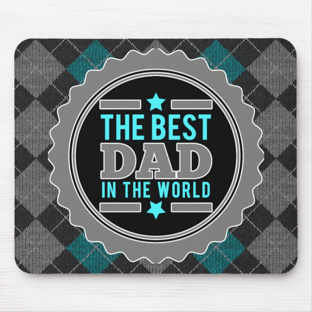 Mousepad O melhor Pai no mundo Argyle, como padrão (Frente)