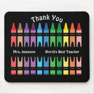Mousepad O melhor professor do mundo negro, Rainbow Crayon