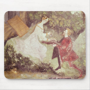 Mousepad O mês de julho, detalhe de um casal, c.1400