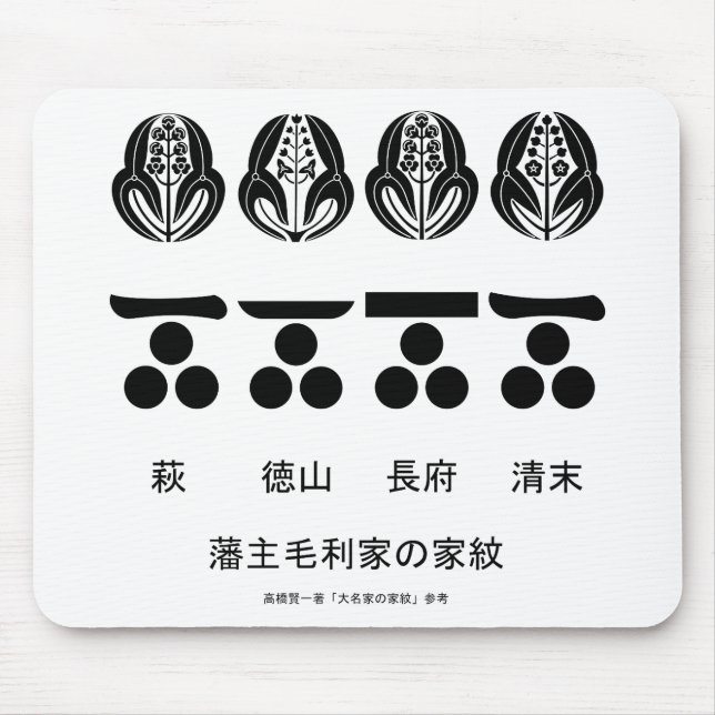 Mousepad O mon e o kaemon da família do daimião Mōri (Frente)