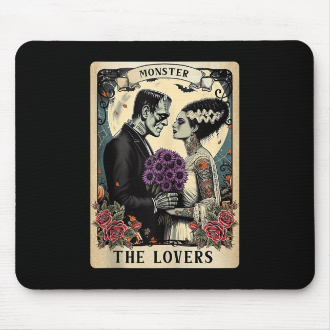 Mousepad O Monstro Frankenstein E A Noiva Os Amantes Taro (Frente)