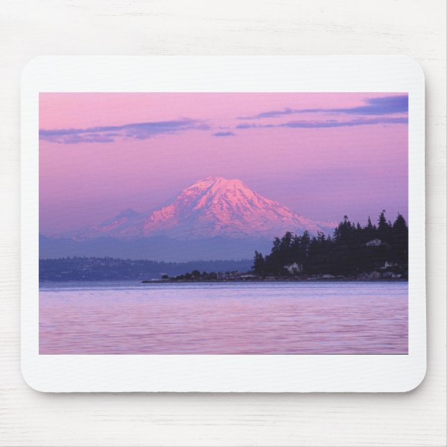 Mousepad O Monte Rainier no por do sol, estado de (Frente)
