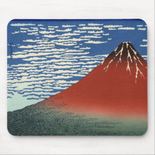Mousepad O Mouse Vermelho Fuji de Hokusai