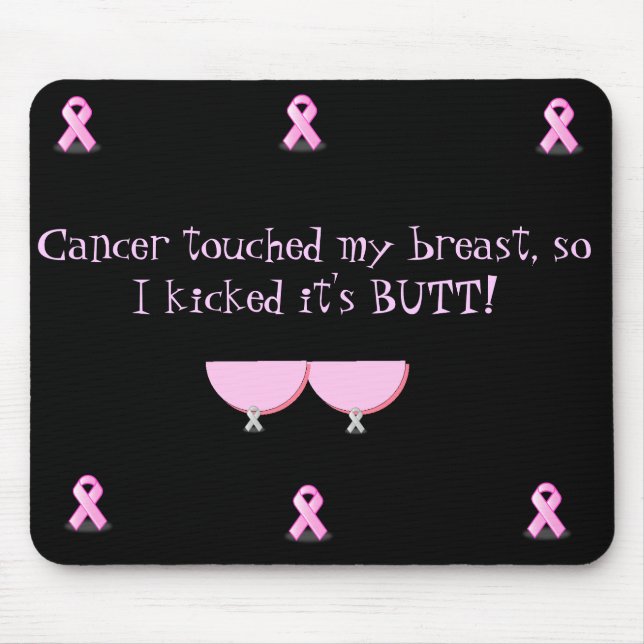 Mousepad O Mousepad-Cancer tocou em meu peito ..... (Frente)