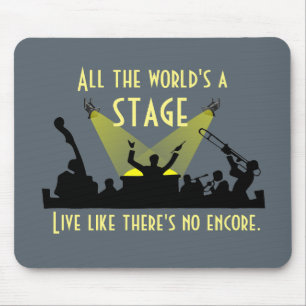 Mousepad O mundo inteiro é uma citação inspiradora de Palco