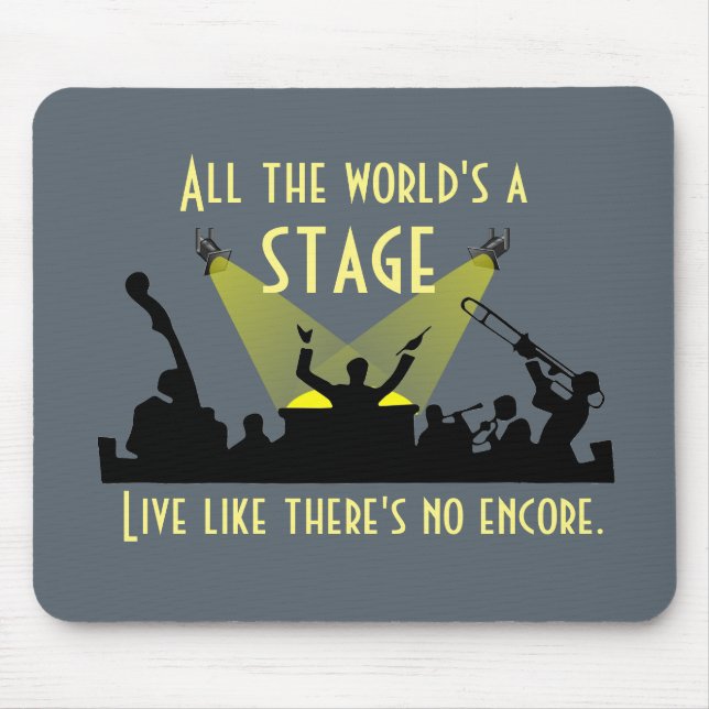 Mousepad O mundo inteiro é uma citação inspiradora de Palco (Frente)