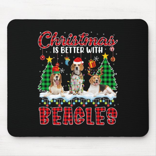 Mousepad O Natal É Melhor Com Papais noeis De Beagles Elf R (Frente)