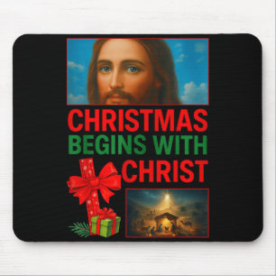 Mousepad O Natal Hugvyn Começa Com A Cruz De Cristo Jesus