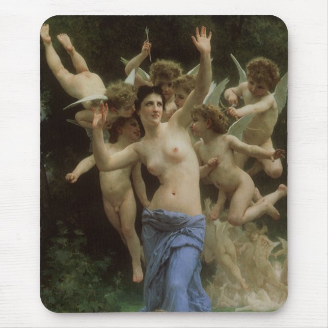 Mousepad O Ninho de Vespas de William Adolphe Bouguereau (Frente)