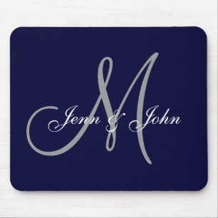 Mousepad O noivo da noiva do monograma do casamento nomeia