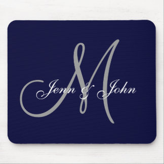 Mousepad O noivo da noiva do monograma do casamento nomeia
