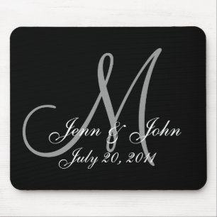 Mousepad O noivo da noiva do monograma do casamento nomeia