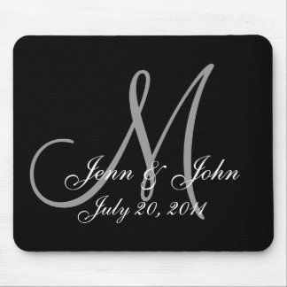 Mousepad O noivo da noiva do monograma do casamento nomeia