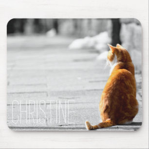 Mousepad O nome feito sob encomenda da foto alaranjada