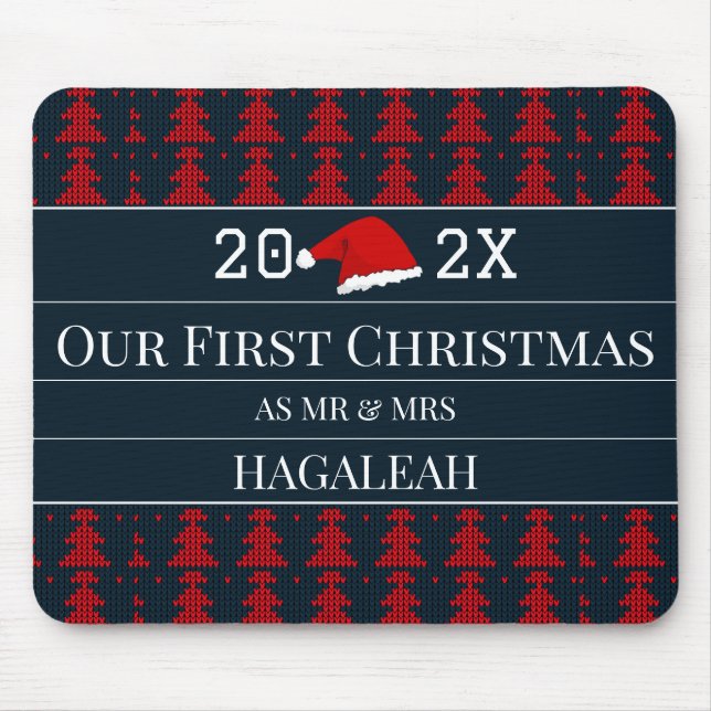 Mousepad O nosso primeiro Natal como o Sr. e a Sra. Casal R (Frente)