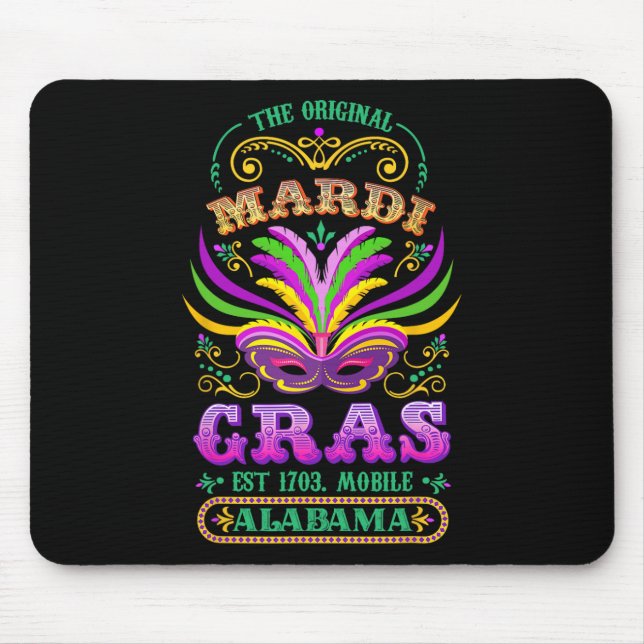 Mousepad O original Mardi Gras Mobile Alabama 1703 (Frente)