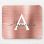 Mousepad O ouro cor-de-rosa cora nome cor-de-rosa do<br><div class="desc">Cora cor-de-rosa - falso Dourado cor-de-rosa o monograma de aço inoxidável metálico escovado Mousepad do nome do monograma do metal. Este Mousepad monogrammed pode ser personalizado para incluir seus nome e inicial e é perfeito para a escola ou o escritório e faz um grande Natal ou presente de aniversário.</div>