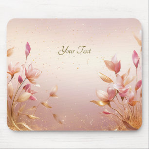 Mousepad O Ouro Rosa Deixa Um Bloco De Mão Floral
