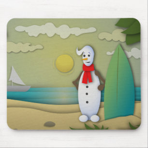 Mousepad O Pad do Mouse Snowman no Verão