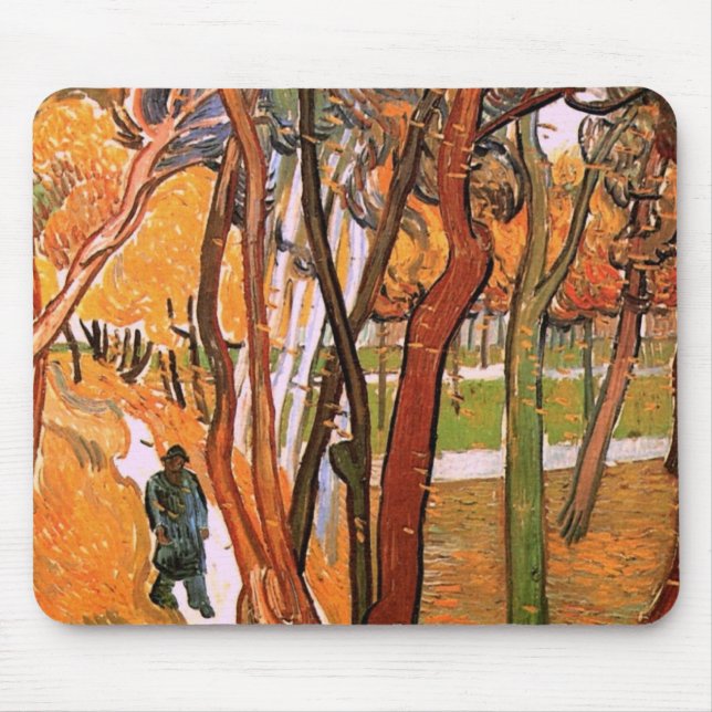 Mousepad O Passeio: Folhas Caídas de Vincent van Gogh (Frente)
