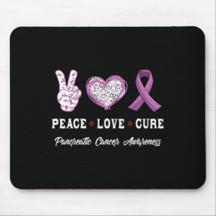 Mousepad O Peace Love cura a consciência do Câncer de pâncr