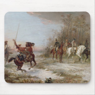 Mousepad O perigo de Napoleon no Brienne-le-Castelo, c.1891