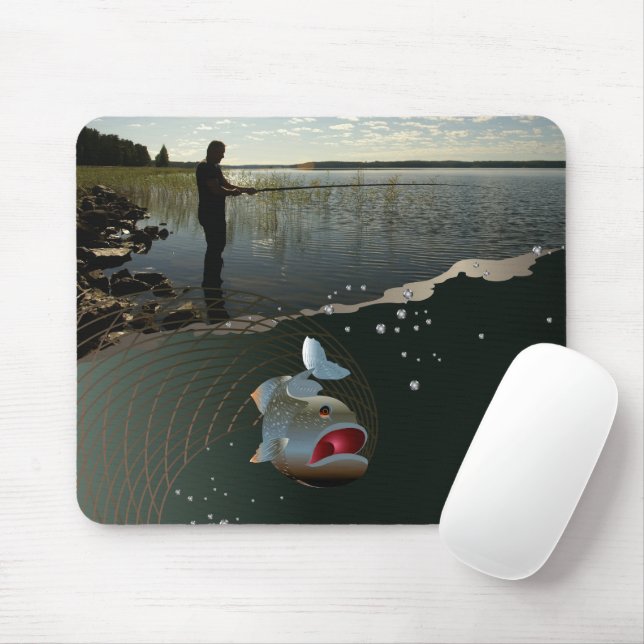 Mousepad O pescador ​ ​ ​ ​ ​ ​. Pesca feliz (Com mouse)