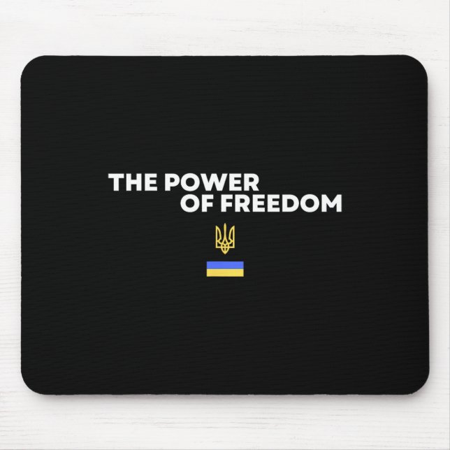 Mousepad O Poder do Símbolo da Bandeira Ucraniana Tridente  (Frente)